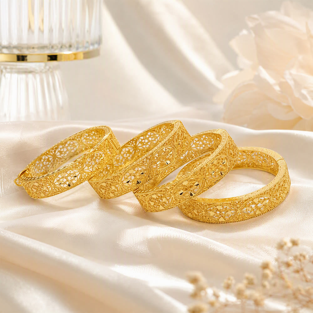 FREE Today: Golden Lattice Filigree‑Cut Gold Bangle - image 1