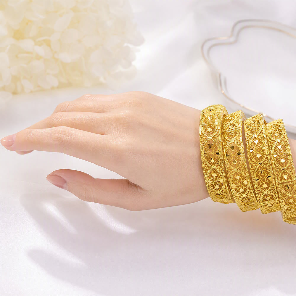 FREE Today: Golden Lattice Filigree‑Cut Gold Bangle - image 2