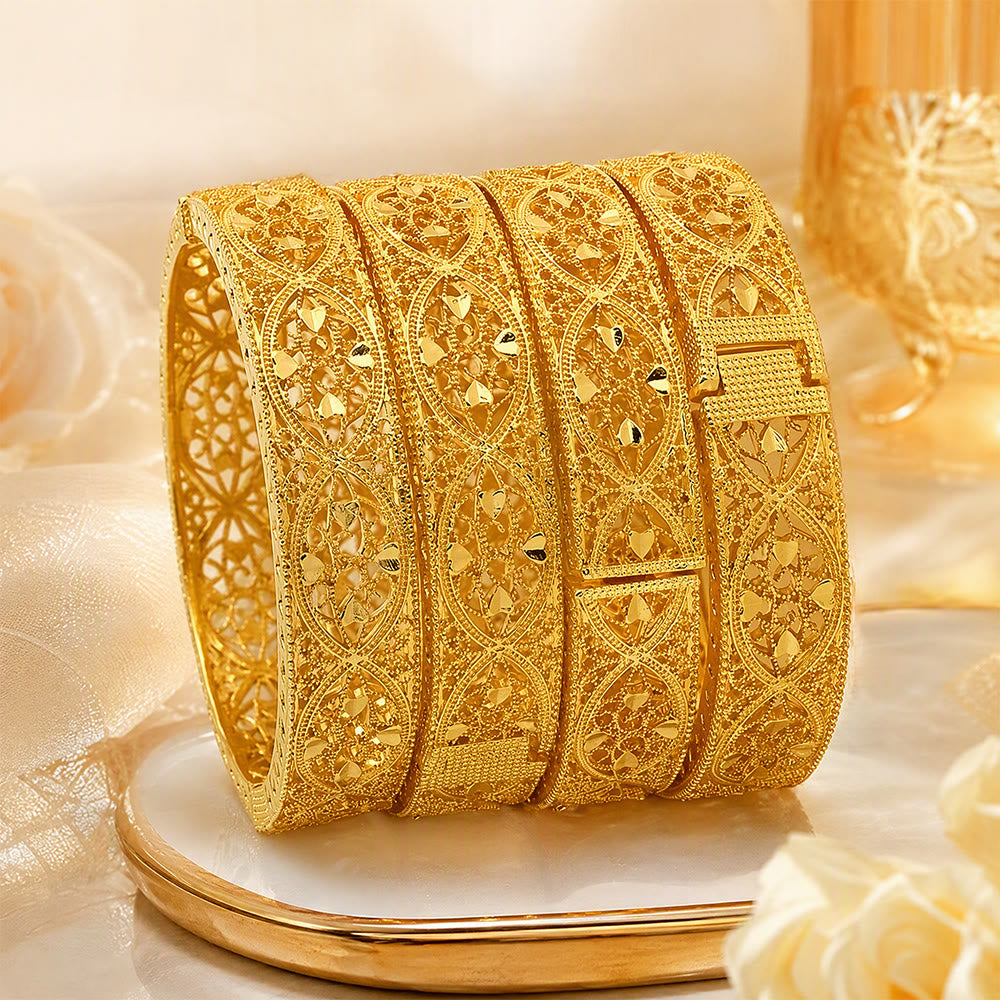 FREE Today: Golden Lattice Filigree‑Cut Gold Bangle - image 3