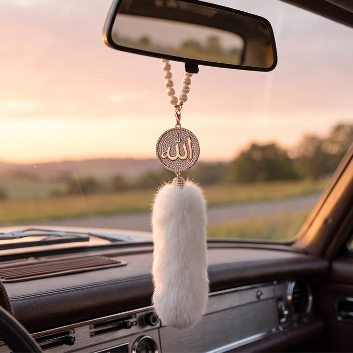 HilalHaven Peaceful Sway Allah Luxe Pearl &amp; Plush Car Pendant - image 10