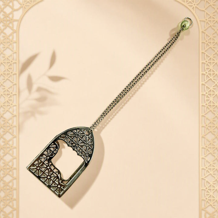 HilalHaven Arch Haven Lattice‑Cut Arch‑Shaped Car Pendant - Silver - image 6