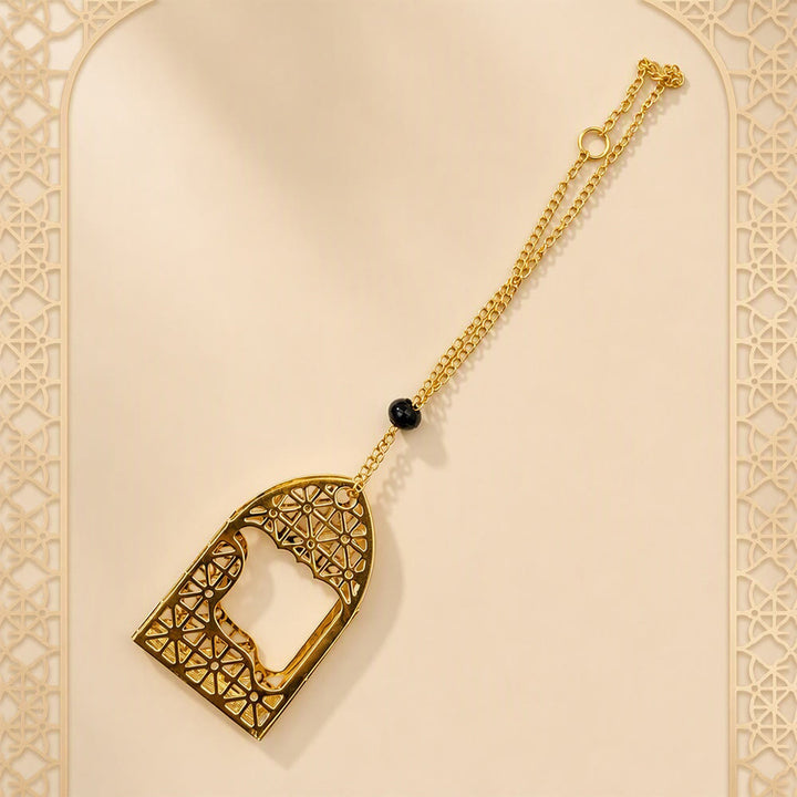 HilalHaven Arch Haven Lattice‑Cut Arch‑Shaped Car Pendant - Golden - image 7