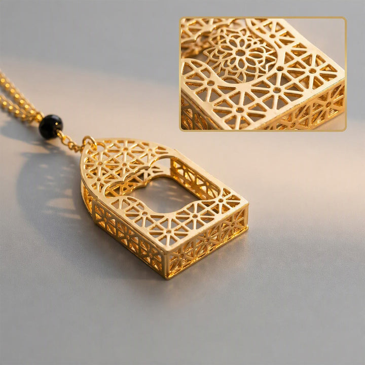 HilalHaven Arch Haven Lattice‑Cut Arch‑Shaped Car Pendant - image 8