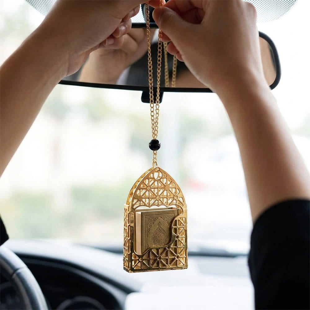 HilalHaven Arch Haven Lattice‑Cut Arch‑Shaped Car Pendant - image 9