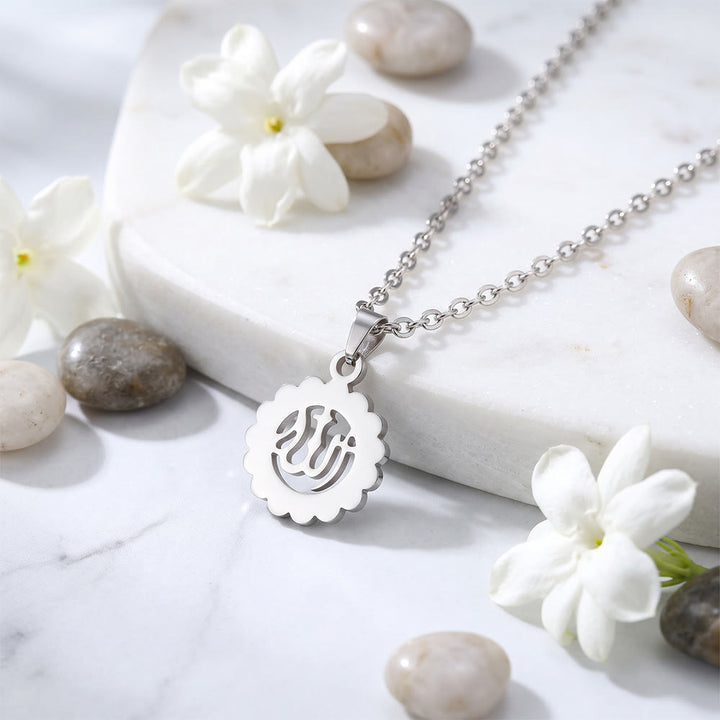 HilalHaven Sacred Whisper Allah Cut‑Out Calligraphic Pendant Necklace - Rose Golden - Heart - image 11