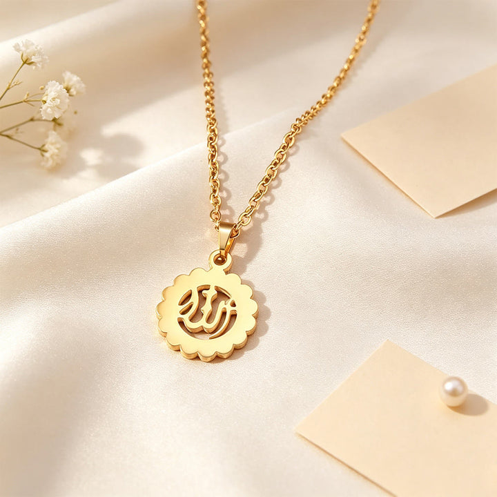 HilalHaven Sacred Whisper Allah Cut‑Out Calligraphic Pendant Necklace - Rose Golden - Teardrop - image 10