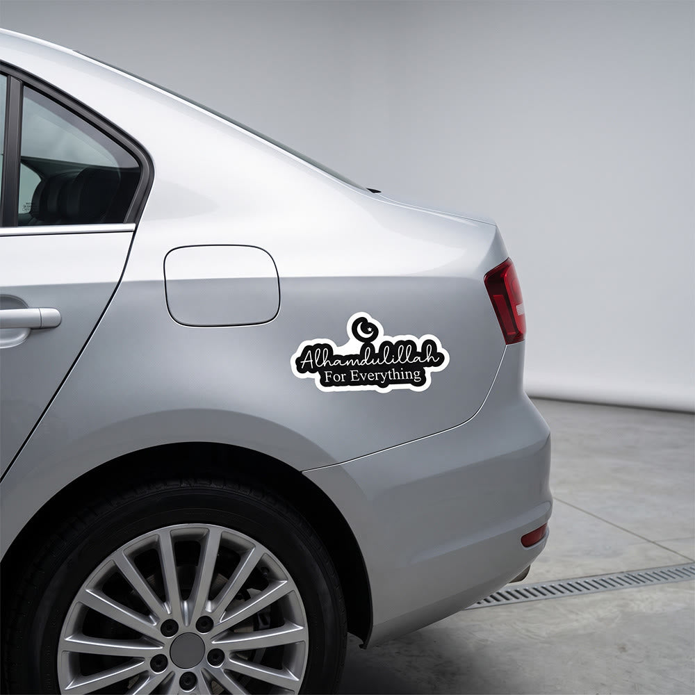 HilalHaven Lunar Gratitude Script VinylCar Sticker - Black - Set of 10 - image 0
