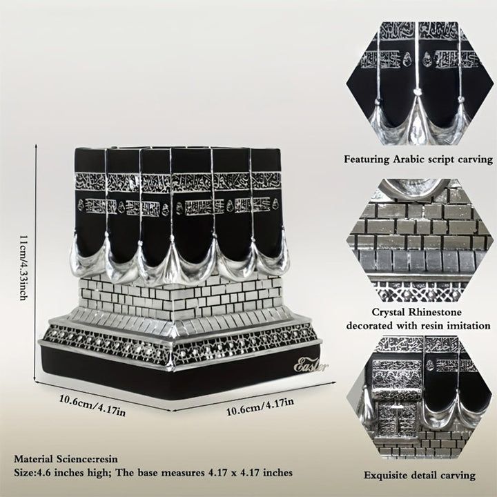 HilalHaven Sacred Horizon Cube‑Shaped Resin Table Sculpture — Ornate Detailed Desktop Decor Statue - image 3