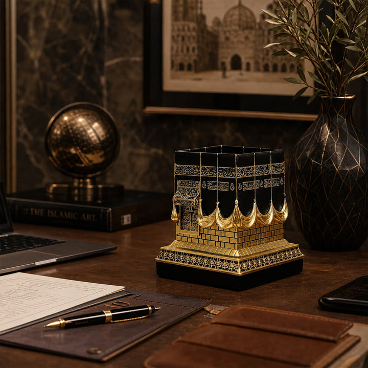 HilalHaven Sacred Horizon Cube‑Shaped Resin Table Sculpture — Ornate Detailed Desktop Decor Statue - image 5