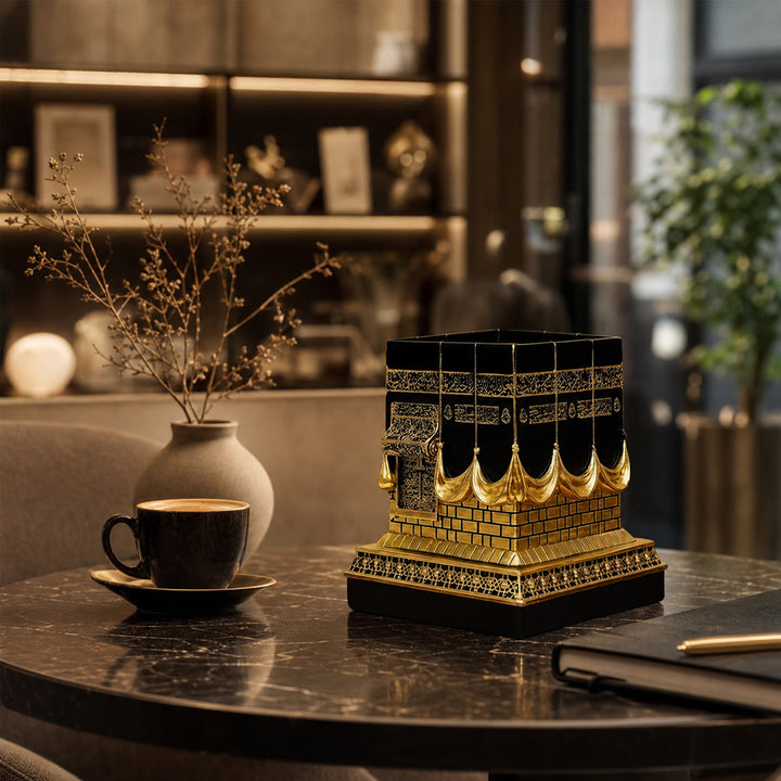 HilalHaven Sacred Horizon Cube‑Shaped Resin Table Sculpture — Ornate Detailed Desktop Decor Statue - image 6