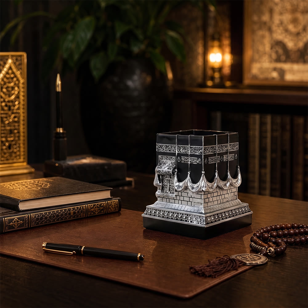 HilalHaven Sacred Horizon Cube‑Shaped Resin Table Sculpture — Ornate Detailed Desktop Decor Statue - image 2