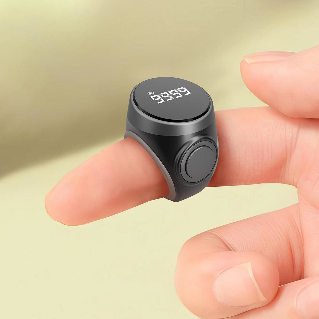 HilalHaven Serene Count Digital Comfort Ring — Minimalist ABS‑Silicone Quiet‑Click Tracker Ring - image 1
