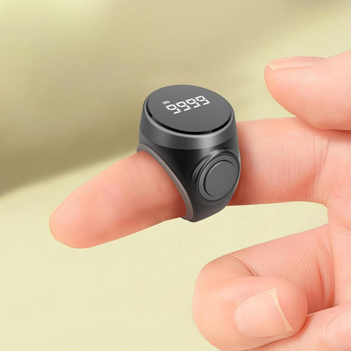 HilalHaven Serene Count Digital Comfort Ring — Minimalist ABS‑Silicone Quiet‑Click Tracker Ring - image 1
