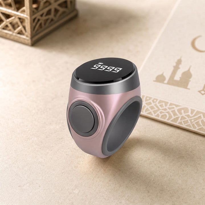 HilalHaven Serene Count Digital Comfort Ring — Minimalist ABS‑Silicone Quiet‑Click Tracker Ring - Rose Golden - image 4