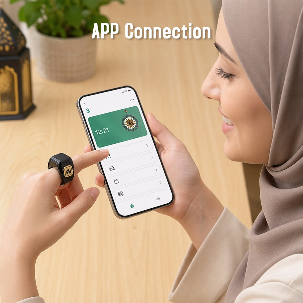 HilalHaven Remembrance Rhythm App‑Connected Smart Tasbih Ring — Bluetooth Dhikr Counter with Prayer Reminder - image 1