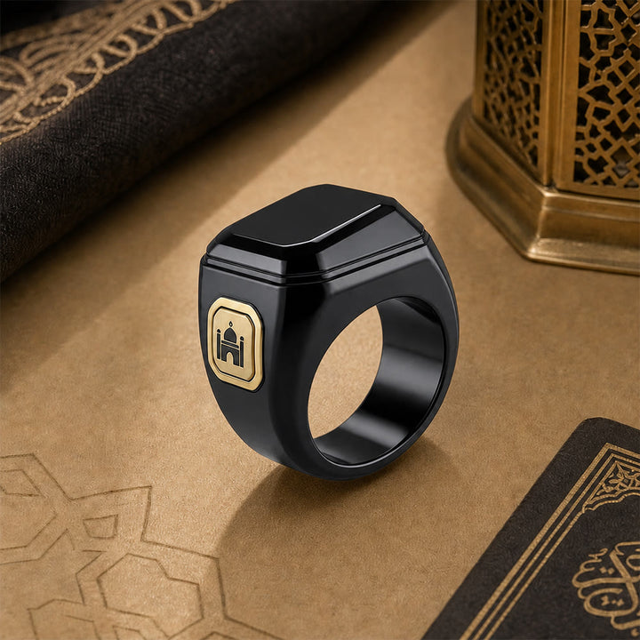 HilalHaven Remembrance Rhythm App‑Connected Smart Tasbih Ring — Bluetooth Dhikr Counter with Prayer Reminder - Black - image 3
