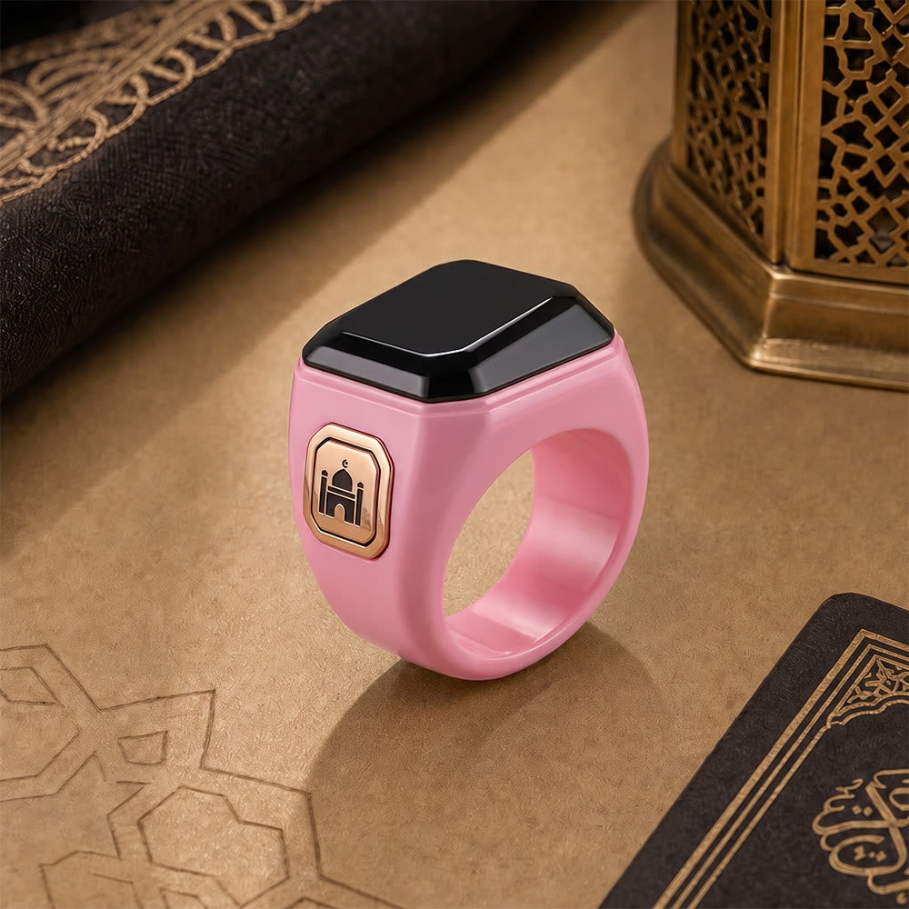 HilalHaven Remembrance Rhythm App‑Connected Smart Tasbih Ring — Bluetooth Dhikr Counter with Prayer Reminder - Pink - image 7