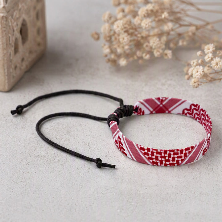 HilalHaven Heritage Weave Palestine Keffiyeh Unisex Woven Fabric Bracelet - image 4