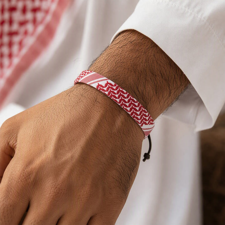 HilalHaven Heritage Weave Palestine Keffiyeh Unisex Woven Fabric Bracelet - image 0