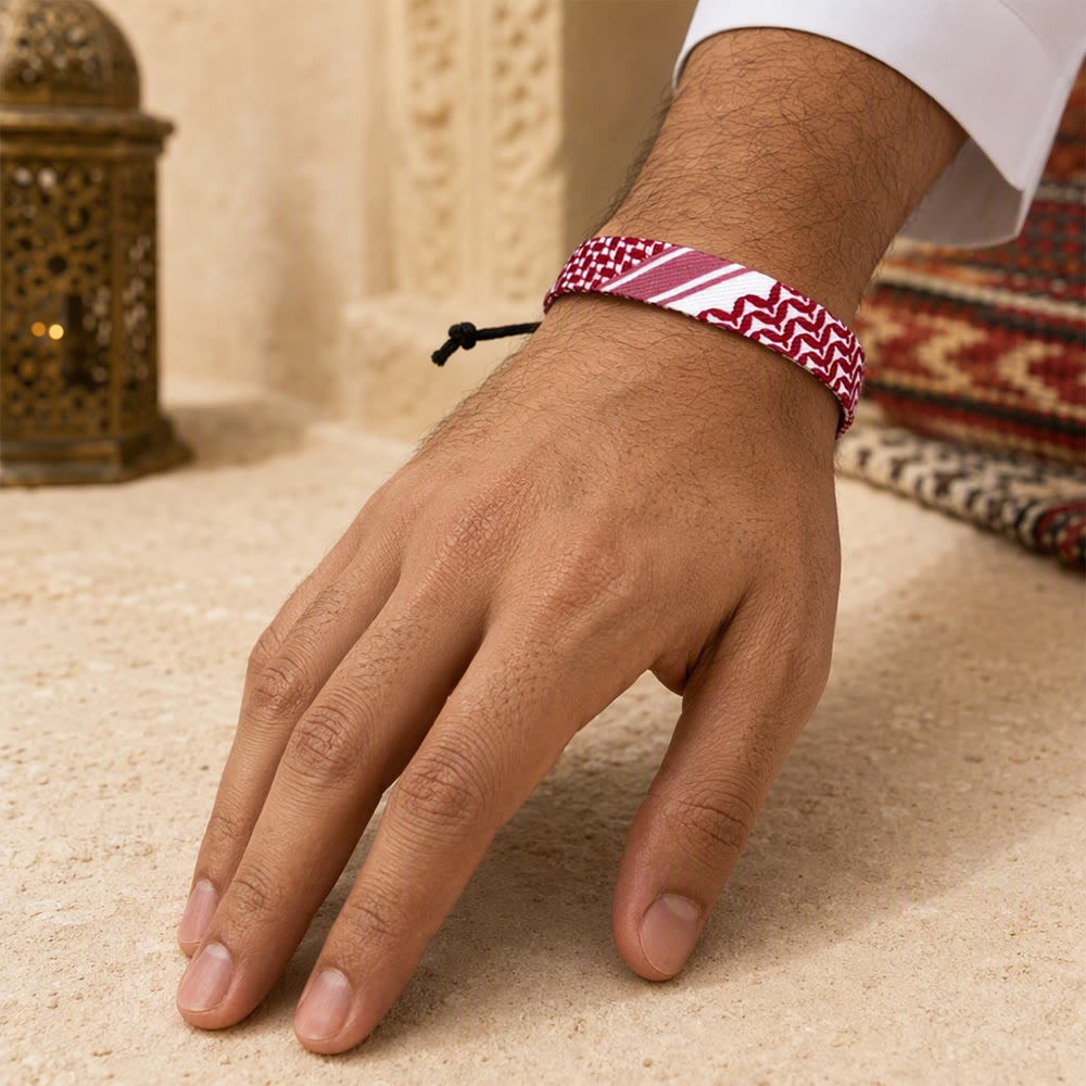 HilalHaven Heritage Weave Palestine Keffiyeh Unisex Woven Fabric Bracelet - image 9
