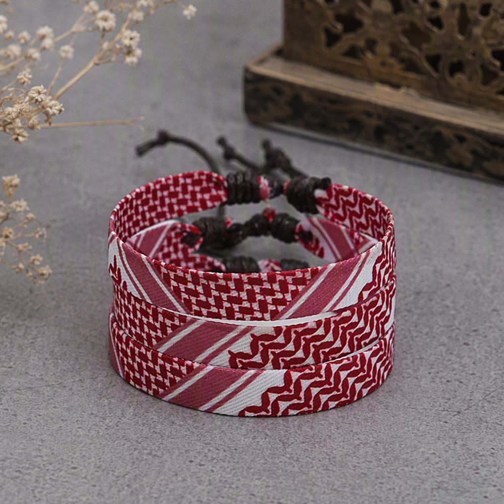 HilalHaven Heritage Weave Palestine Keffiyeh Unisex Woven Fabric Bracelet - image 6