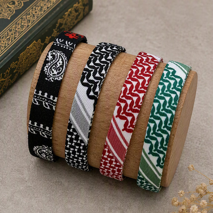 HilalHaven Heritage Weave Palestine Keffiyeh Unisex Woven Fabric Bracelet - image 8