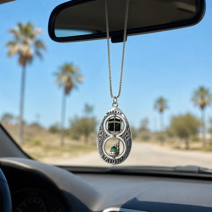 HilalHaven Twin Horizon Landmark‑Inspired Oval Car Pandent - image 4