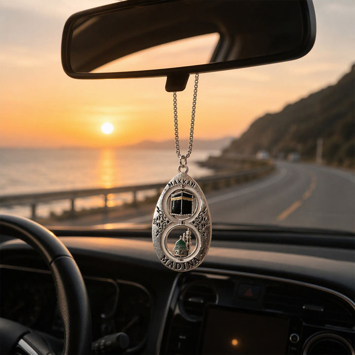 HilalHaven Twin Horizon Landmark‑Inspired Oval Car Pandent - image 7
