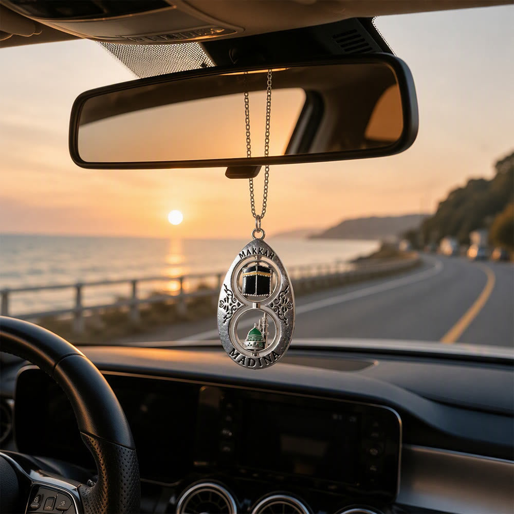 HilalHaven Twin Horizon Landmark‑Inspired Oval Car Pandent - image 8