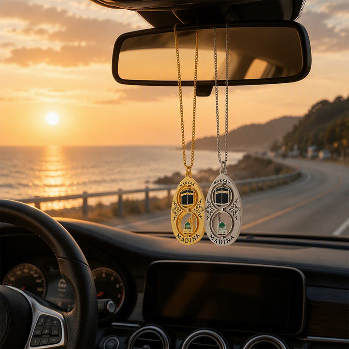 HilalHaven Twin Horizon Landmark‑Inspired Oval Car Pandent - image 9