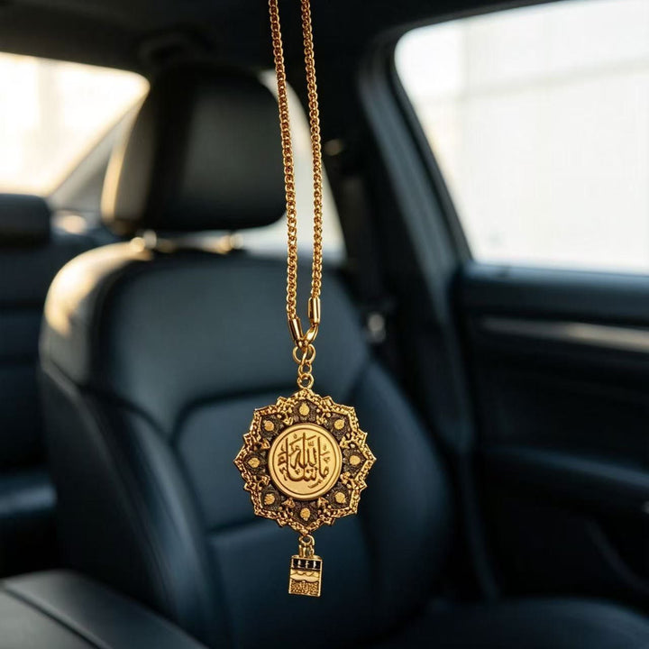 HilalHaven "Rosette Whisper" Octagonal Floral Car Pendant - image 0