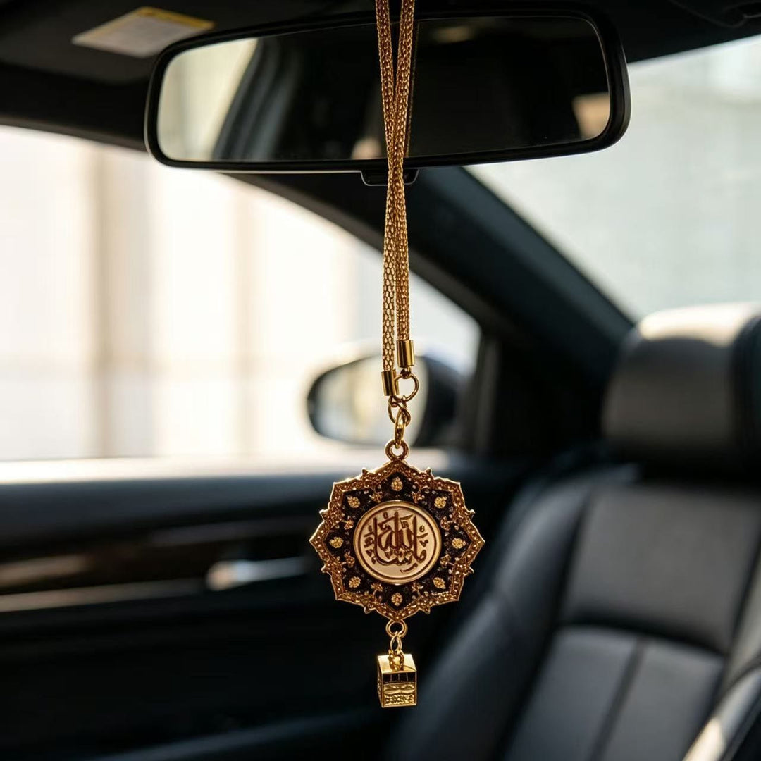 HilalHaven "Rosette Whisper" Octagonal Floral Car Pendant - image 2