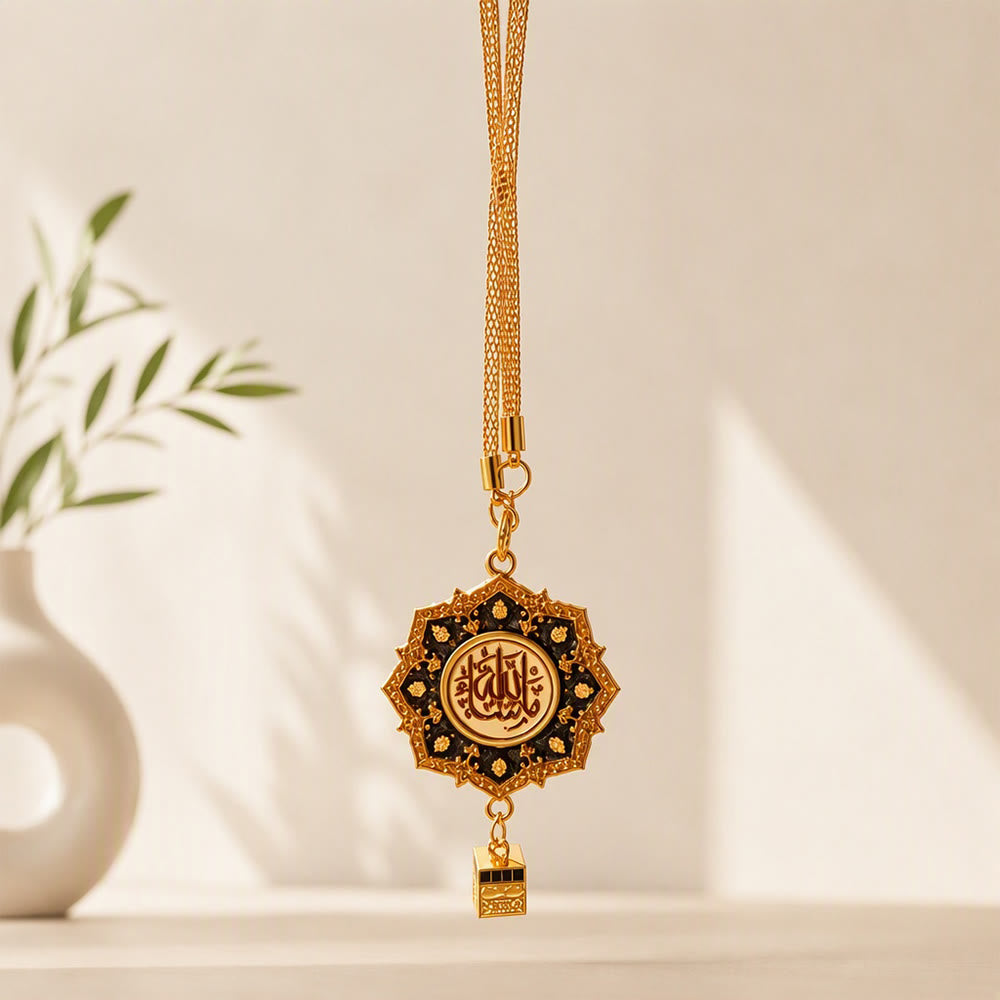 HilalHaven "Rosette Whisper" Octagonal Floral Car Pendant - image 5