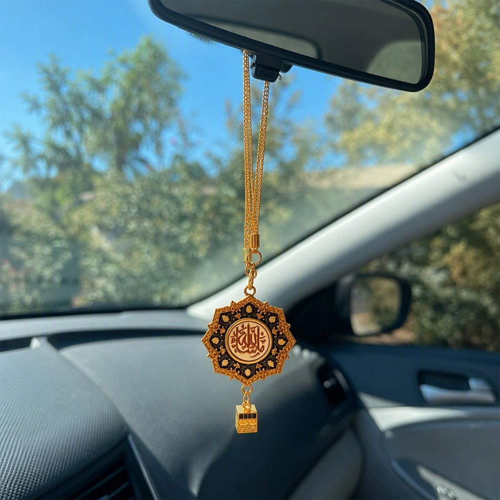 HilalHaven "Rosette Whisper" Octagonal Floral Car Pendant - image 3