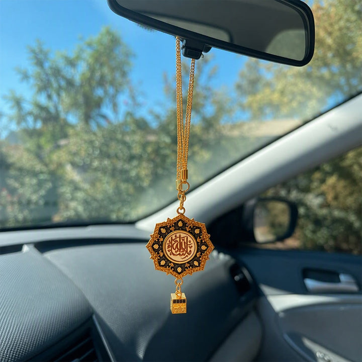 HilalHaven "Rosette Whisper" Octagonal Floral Car Pendant - image 3