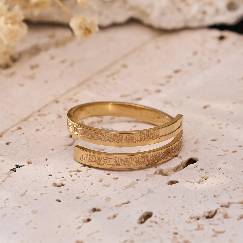 HilalHaven Whispering Line Open‑Band Engraved Ring - Rose Golden - image 11