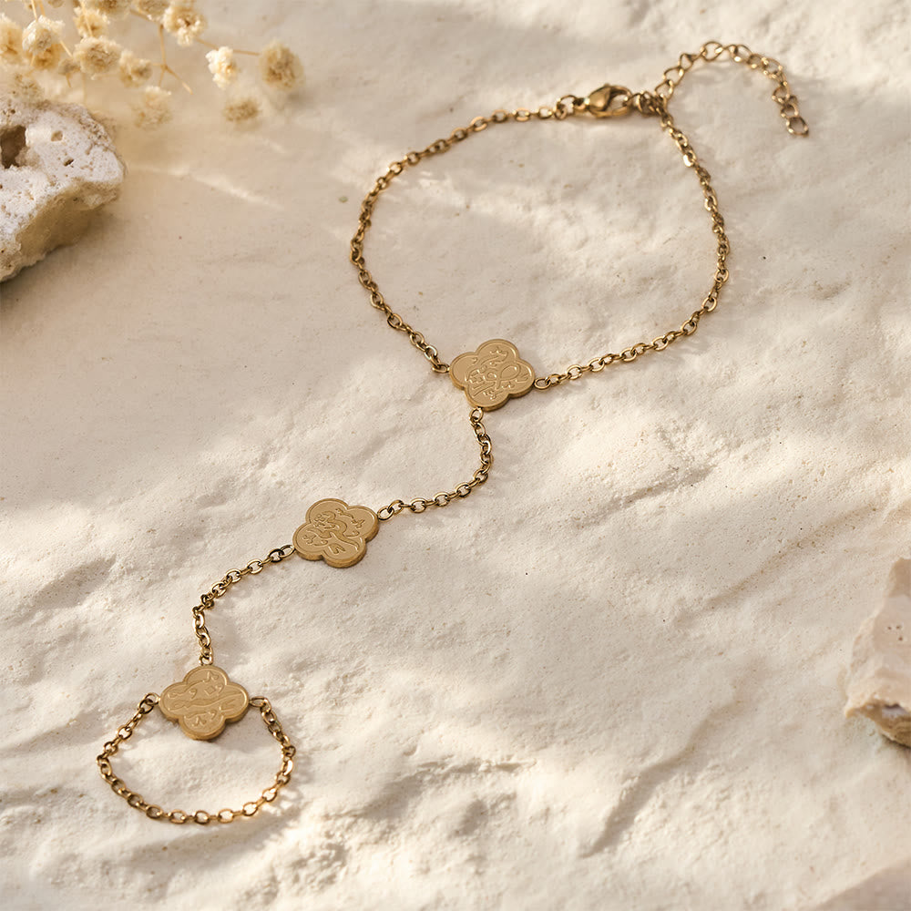 HilalHaven "Rizq-Grace" Petal Trace Botanical Hand Chain - Golden - image 0