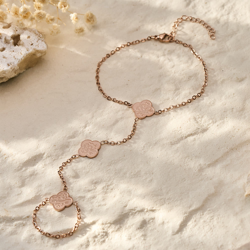 FREE Today: "Rizq-Grace" Petal Trace Botanical Hand Chain - Rose Golden - image 5