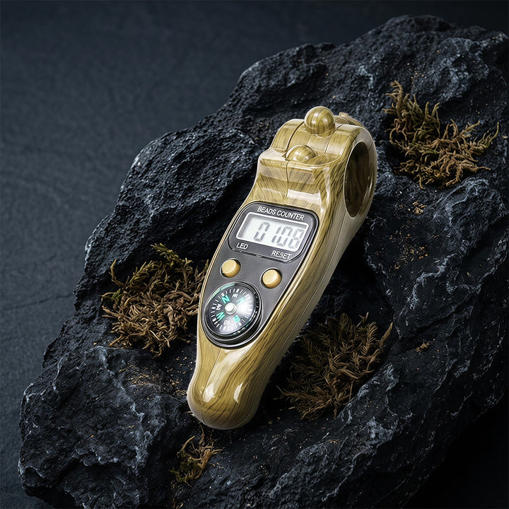 HilalHaven Timed Devotion Wood‑Grain Digital Tasbih - Pale Yellow Wood‑Grain - image 7