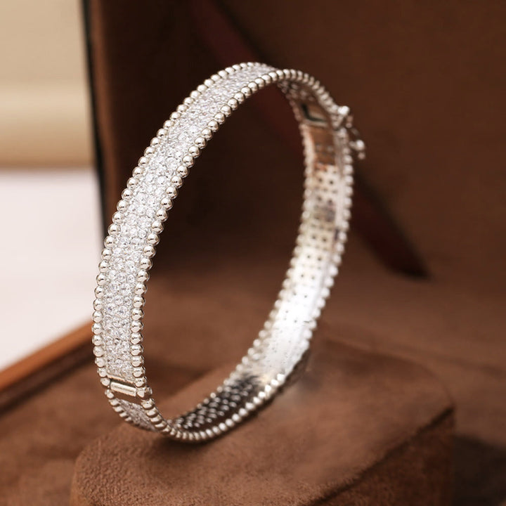 HilalHaven Glimmer Border Zircon‑Inlaid Bangle &amp; Ring Jewellery Set - Silver - Bracelet - image 5