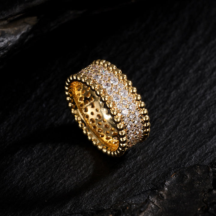 FREE Today: Glimmer Border Zircon‑Inlaid Bangle &amp; Ring - Golden - Ring US8 - image 4