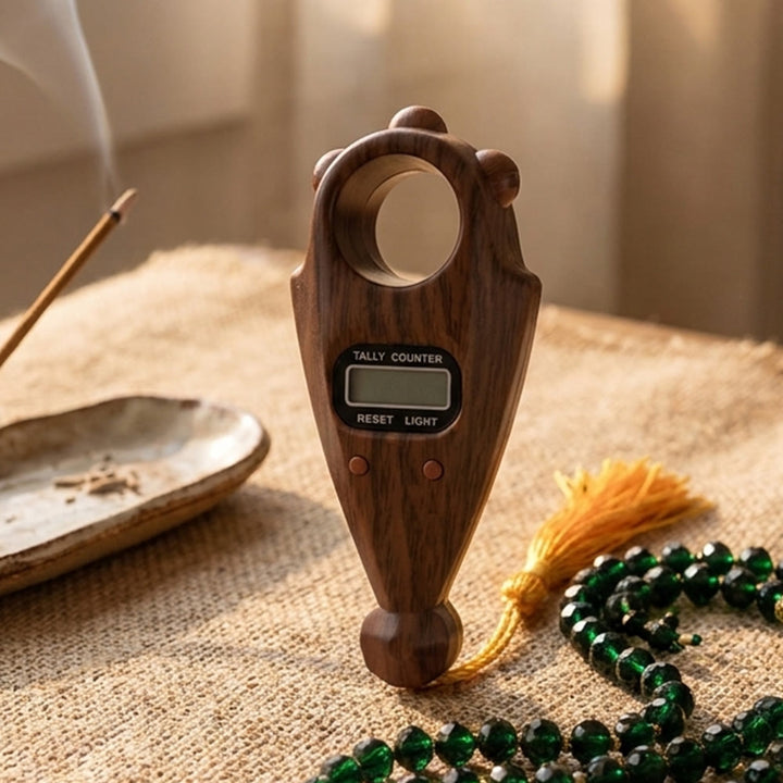 HilalHaven Vintage Cadence Wood‑Grain Digital Tasbih - image 9