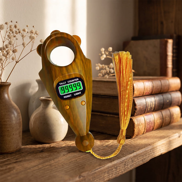 HilalHaven Vintage Cadence Wood‑Grain Digital Tasbih - image 3