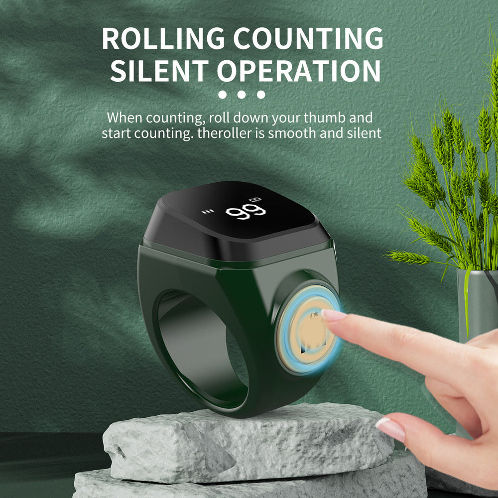 HilalHaven Gentle Beat Digital Tasbih Ring — Rechargeable Finger‑Worn Electronic Counter - image 1