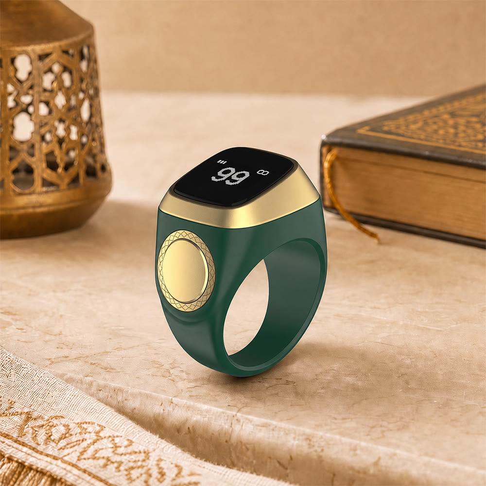 HilalHaven Time‑Keepers Circle Rechargeable Digital Tasbih - Green - 20mm - image 2