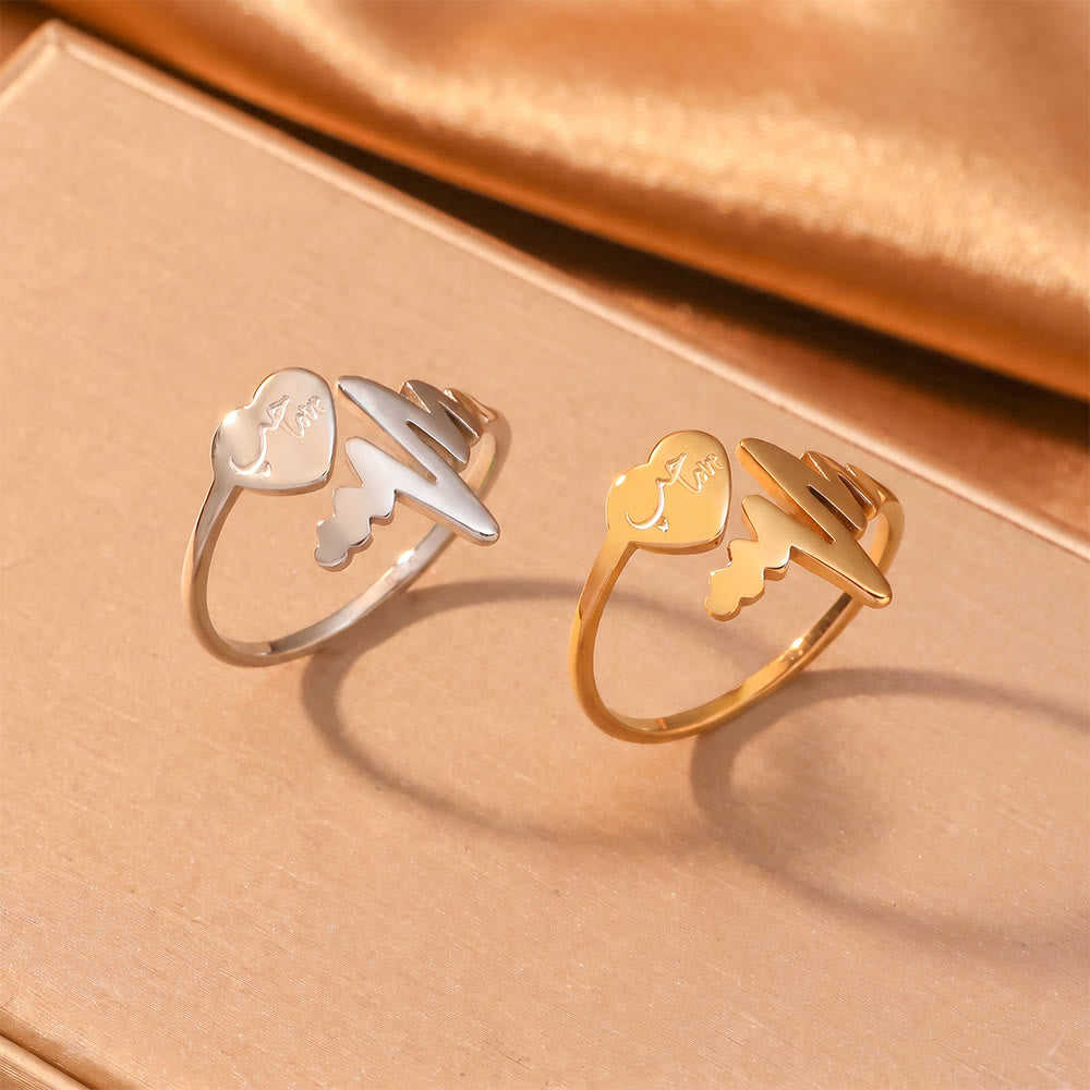 HilalHaven Heartbeat Whisper Split‑Shank Open Ring - image 1