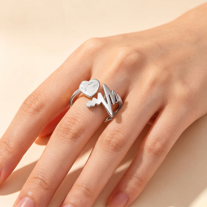 HilalHaven Heartbeat Whisper Split‑Shank Open Ring - image 0