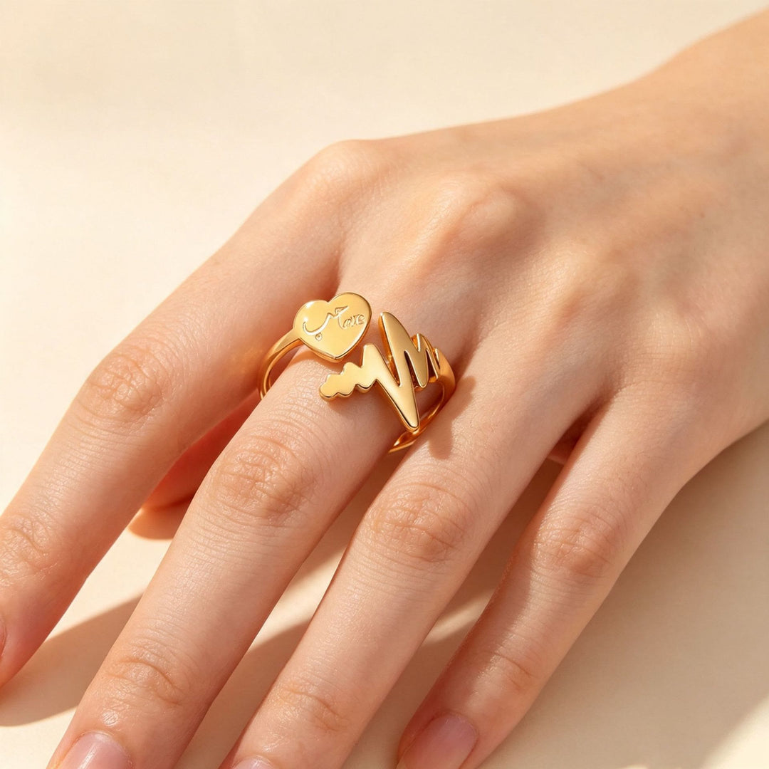HilalHaven Heartbeat Whisper Split‑Shank Open Ring - image 3