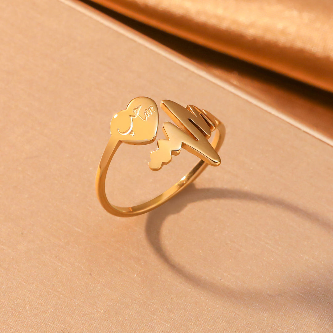 HilalHaven Heartbeat Whisper Split‑Shank Open Ring - Silver - image 4