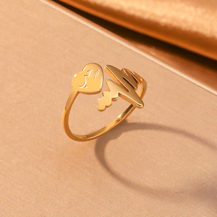 HilalHaven Heartbeat Whisper Split‑Shank Open Ring - Silver - image 4